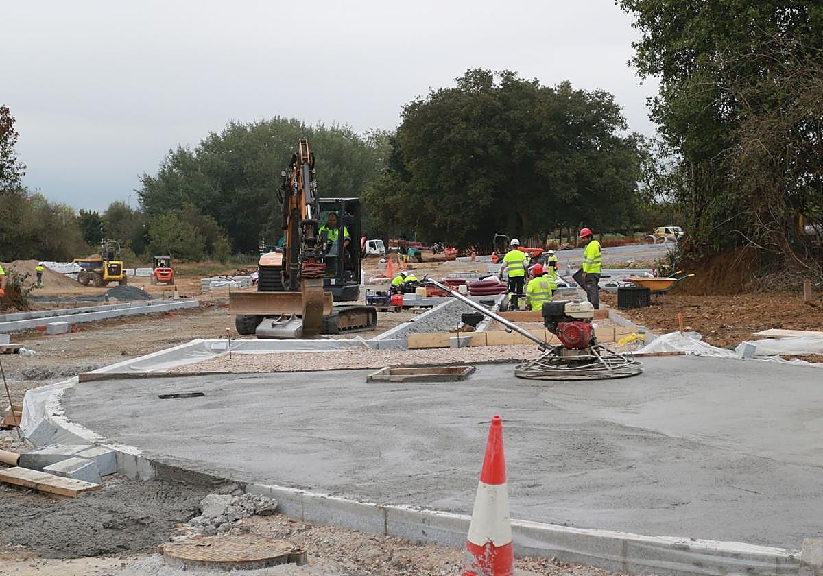 Trabajos de urbanización en los terrenos de la ampliación del Parque Científico, donde la Universidad Europea adquirió una parcela.