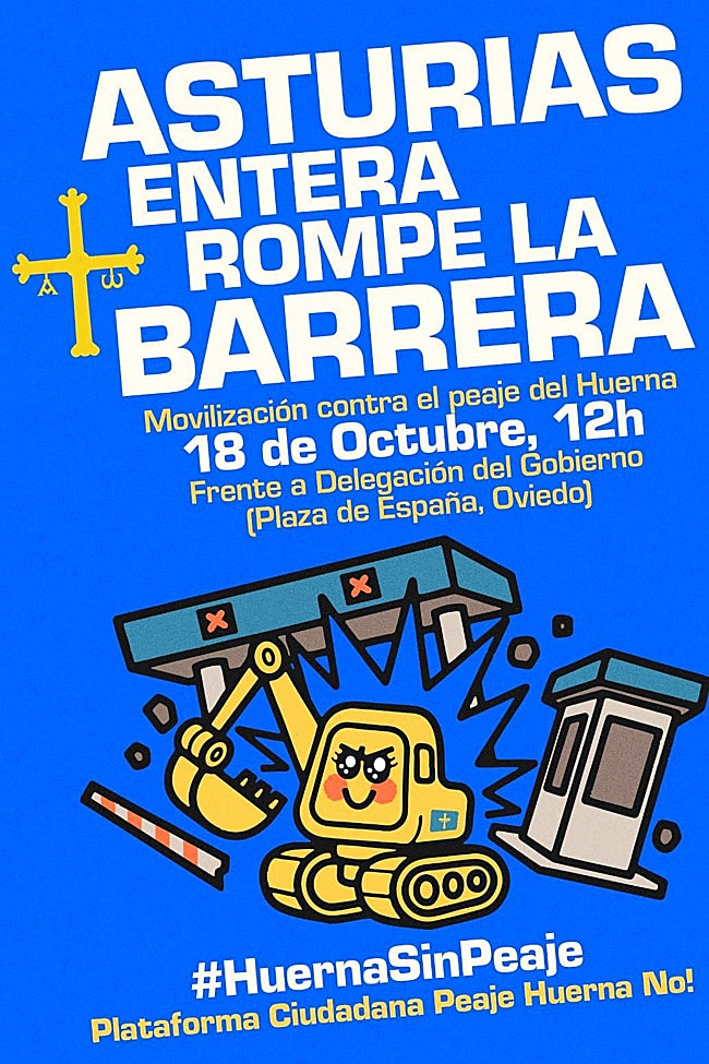 Cartel que anuncia la segunda concentración contra el peaje.