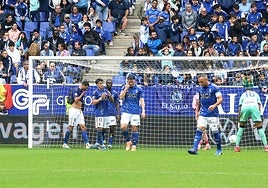 Jugadores del Real Oviedo, que celebra su centenario en 2026.