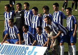 Uruñuela, de pie tercero por la izquierda, con el Talavera.