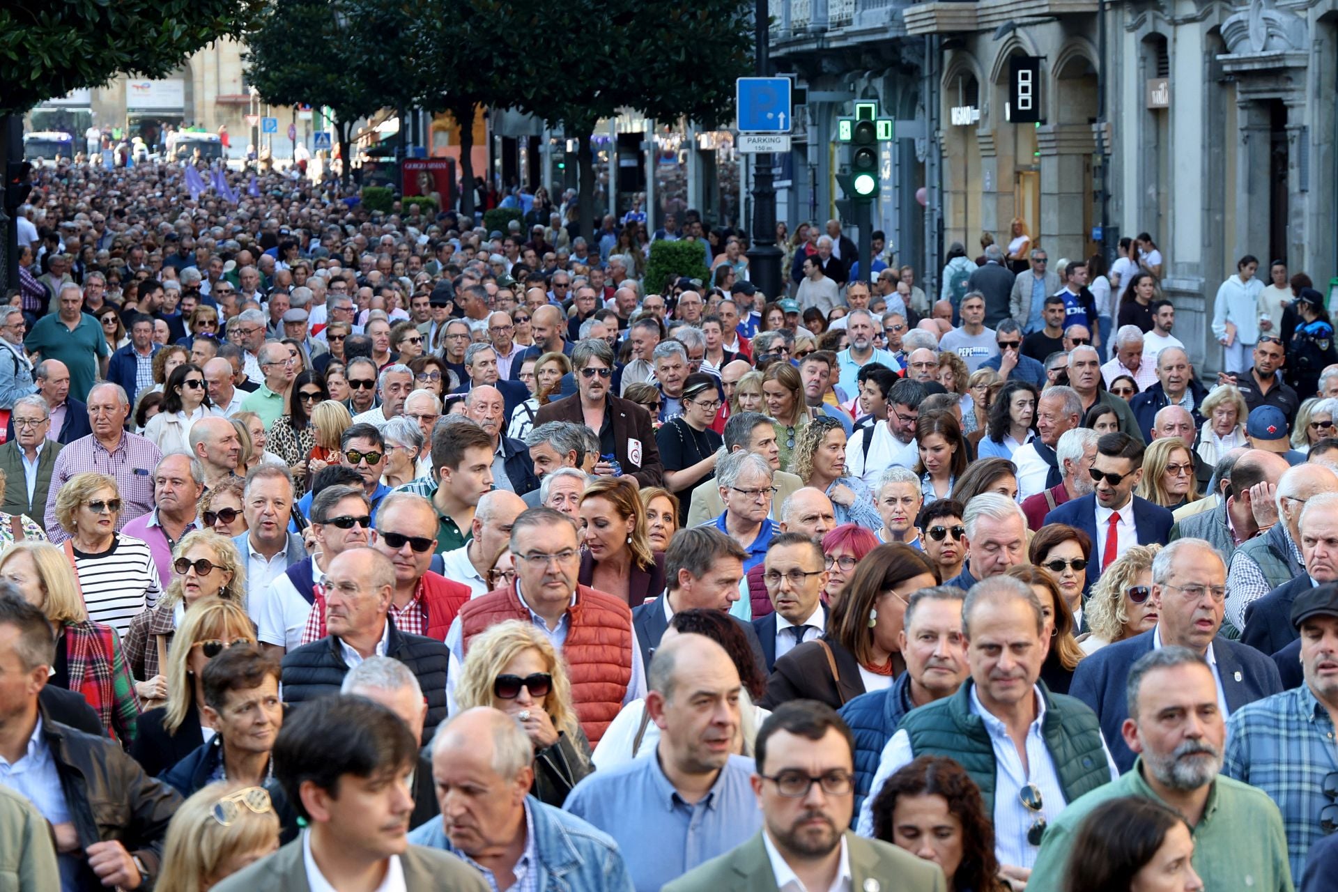 La multitudinaria manifestación en Oviedo contra el peaje del Huerna, en imágenes