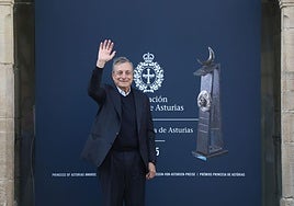 Mario Draghi, este miércoles, a su llegada a Oviedo.