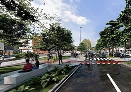 Recreación de la humanización de Príncipe de Asturias incluida en la propuesta de vial de Jove en superficie.