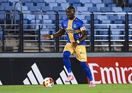 Babin, con el balón el sábado frente al Castilla.