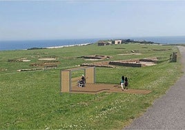Recreación de una de las plataformas que funcionarán como punto de información en la zona de la llanada.