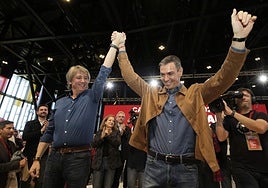 El presidente del Gobierno, Pedro Sánchez, junto al candidato socialista a las Cortes de Castilla y León.