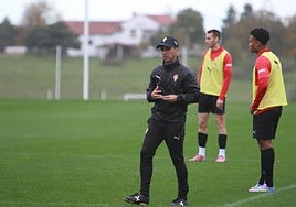 Borja Jiménez, durante el entrenamiento de ayer.