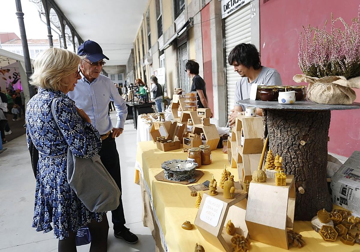 Los puestos de productos asturianos en la Seronda en años anteriores.