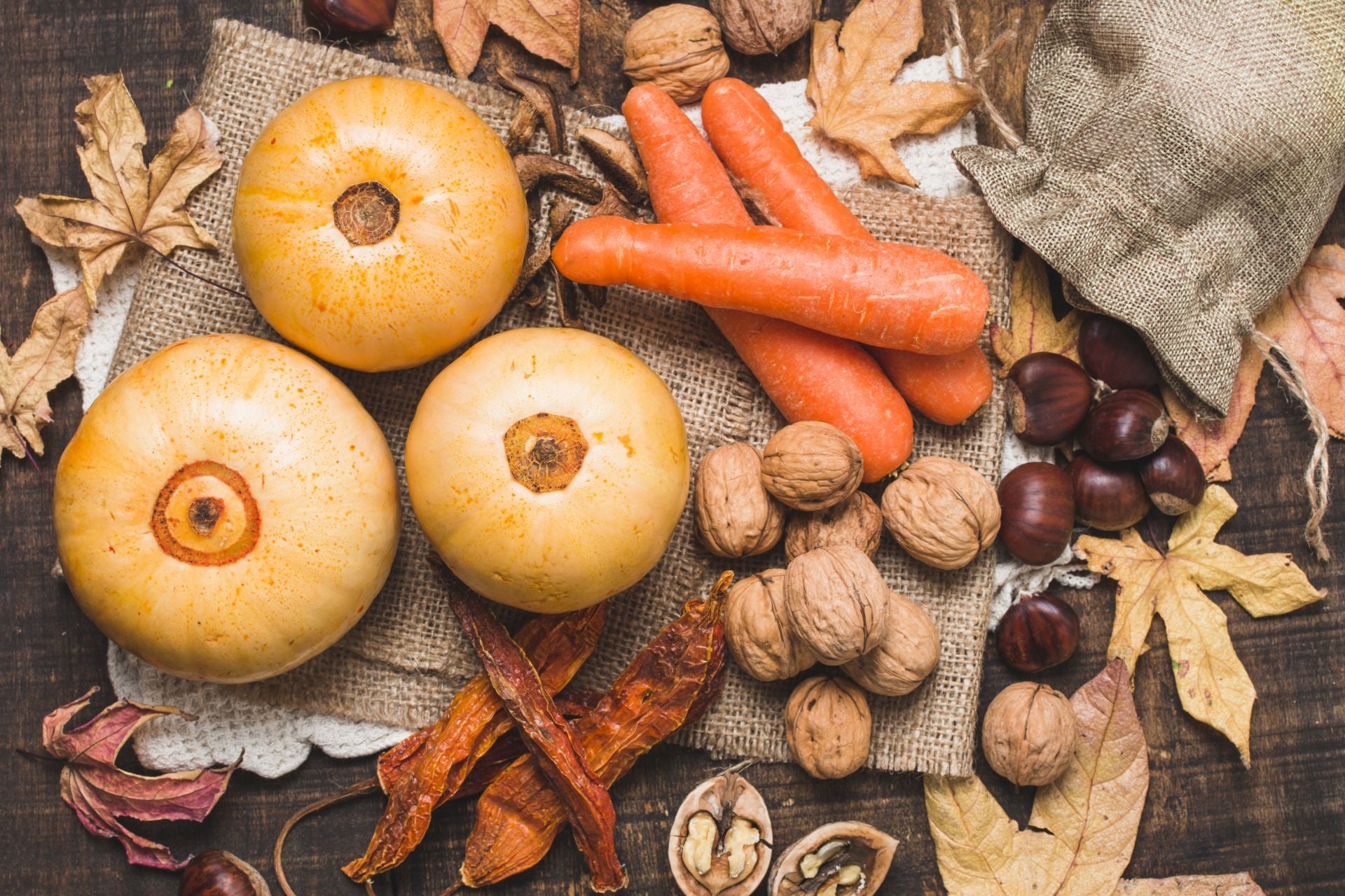 La calabaza y los frutos secos ayudan a mejorar nuestro bienestar emocional.