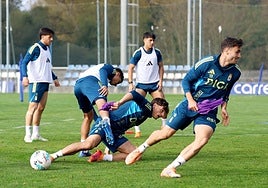El entrenamiento de este domingo del Real Oviedo.