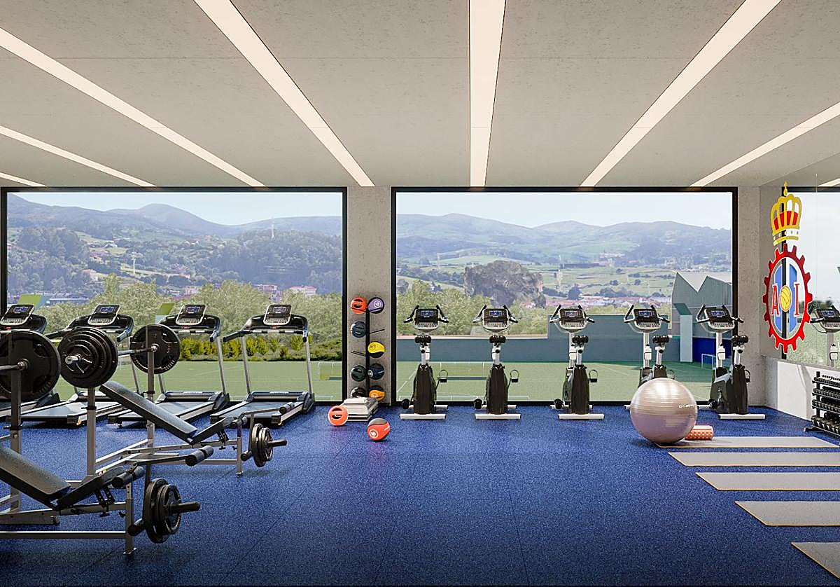 Diapositiva de cómo quedará el gimnasio de la ciudad deportiva.