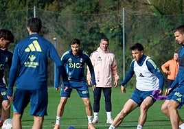 Luis Carrión, en un entrenamiento en El Requexón.