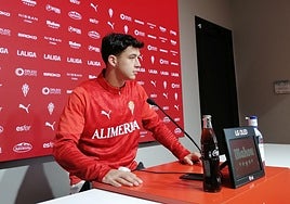 Nacho Martín, en Mareo, tras el entrenamiento de esta mañana.