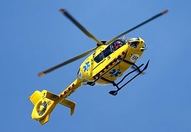 El helicóptero medicalizado del 112 Asturias.