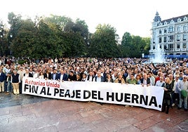 Manifestación convocada el pasado 17 de octubre por la Alianza por las Infraestructuras para exigir el fin del peaje de la AP-66.