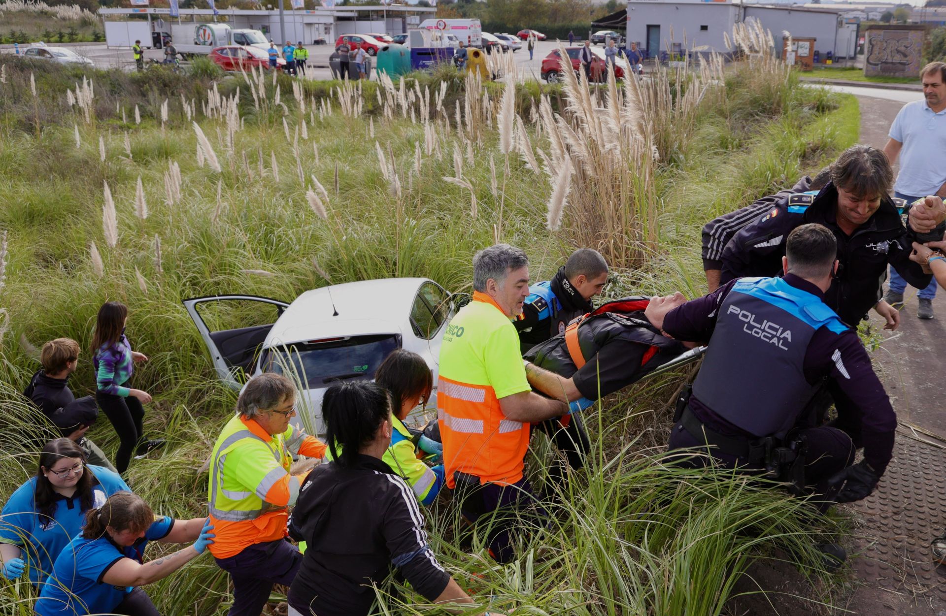 Un momento del rescate.