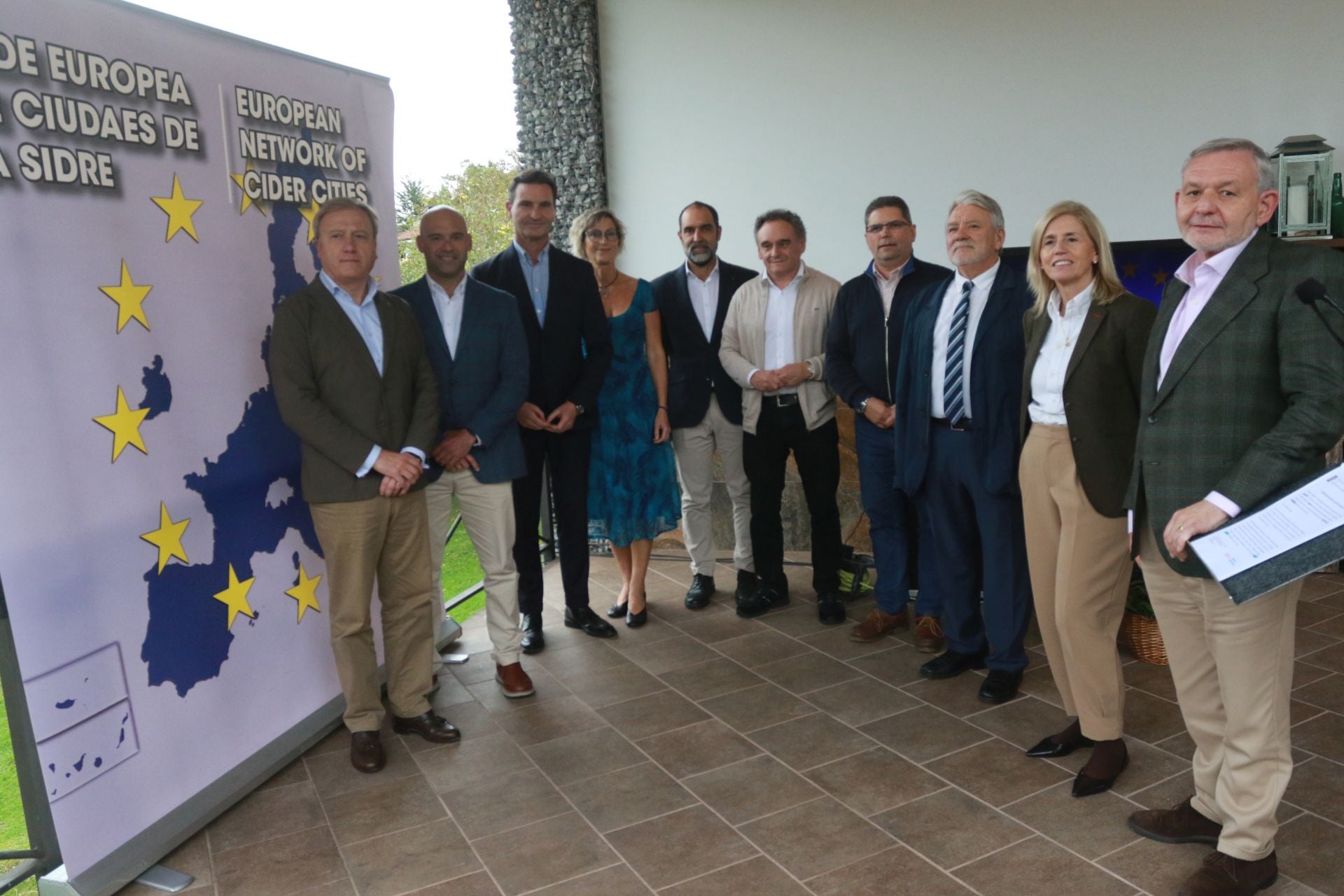 Presentación de la Red Europea de Ciudades de la Sidra (Cider Cities), este miércoles, en el Llagar Piñera, en Gijón.