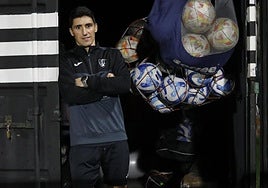Jorge Fernández, antes de su primer entrenamiento.