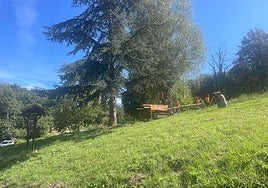 Operarios el pasado mes de septiembre realizando prospecciones en la zona donde se había pensado instalar una nueva piscina