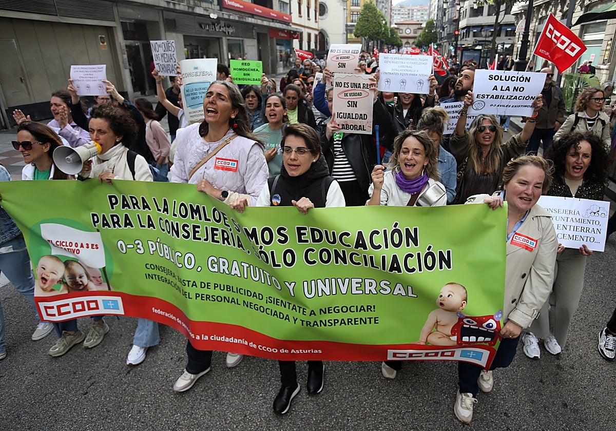 Una de las protestas de las educadoras infantiles.