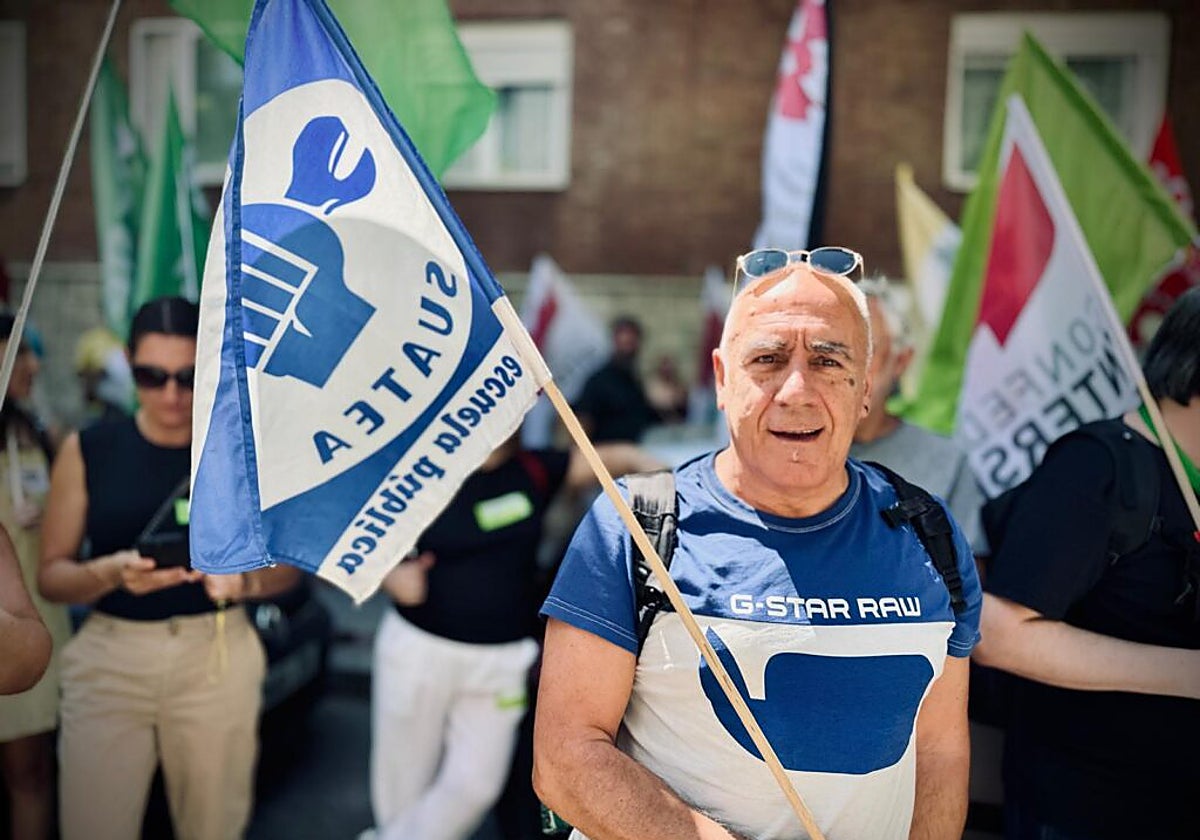 Tino Brugos, en una de las muchas movilizaciones en las que participó.