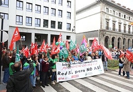 Manifestación celebrada este jueves en Oviedo.
