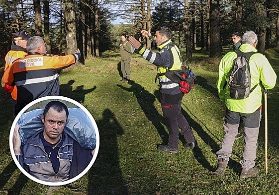 Agentes de la Guardia Civil buscando a 'Tomasín' en Tineo.