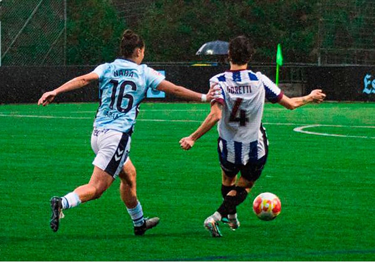 Goretti, en una acción del partido de ayer en Vigo.