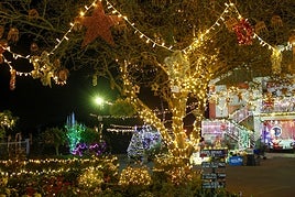 Más de 40.000 bombillas led y más de 10.000 elementos decorativos, en el Jardin de Molleda.