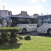 Autocares de ALSA, en la estación de Avilés.