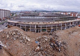 Estado de demolición de la nave Flex.