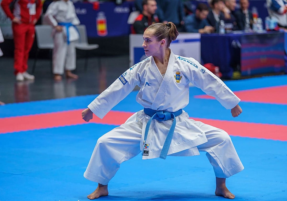 Nerea Teixeira, en la competición en la que consiguió la medalla de plata.