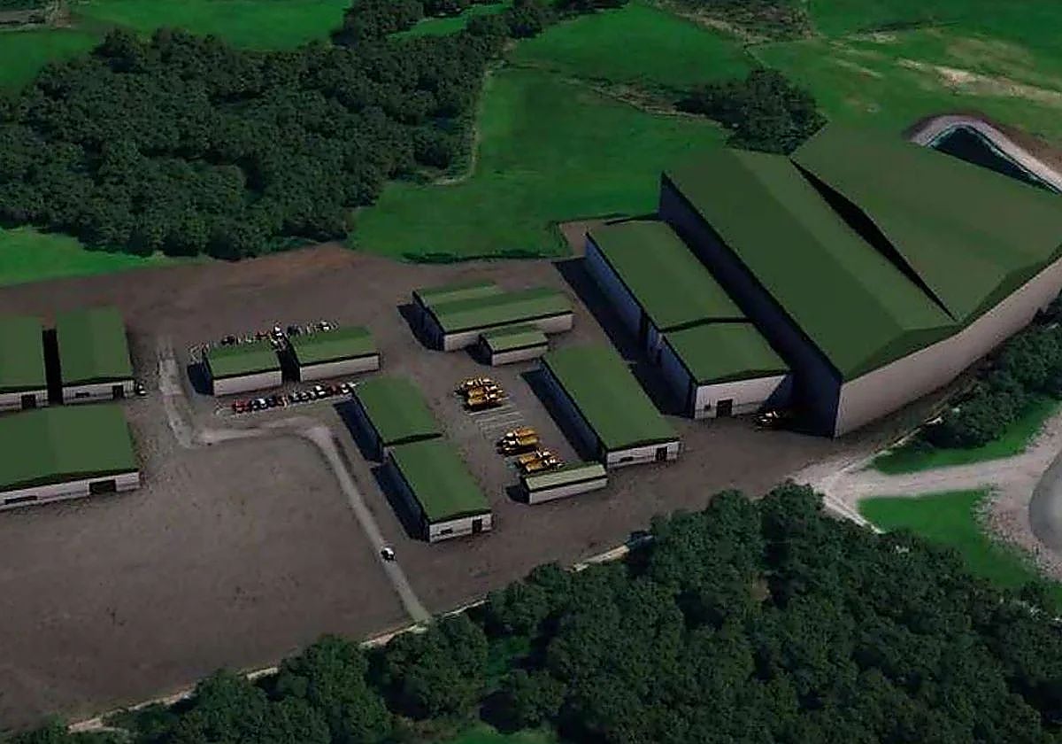 Infografía sobre las naves que cubrirían la explotación subterránea de oro.