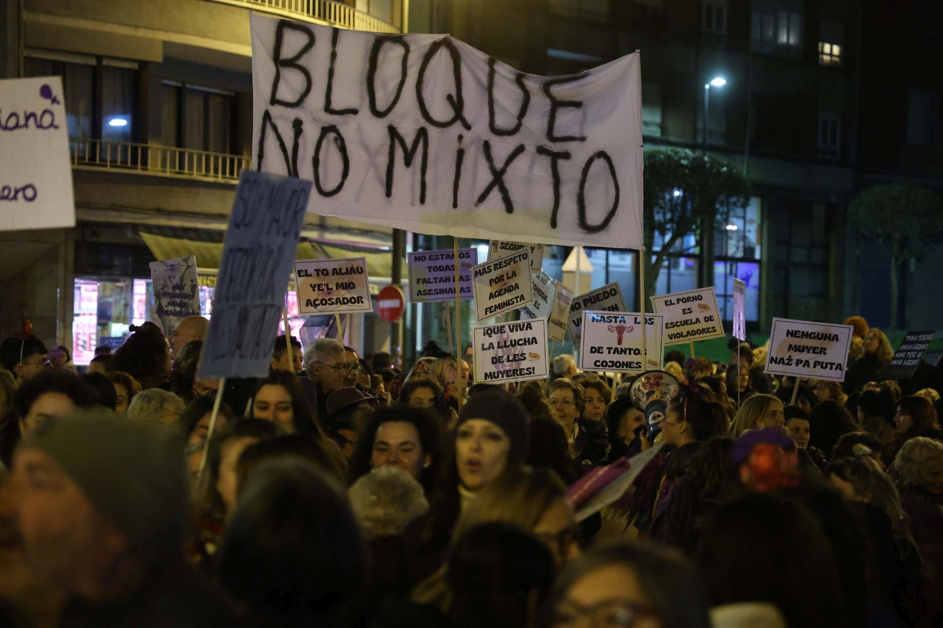 La manifestación contra la violencia machista en Avilés en imágenes