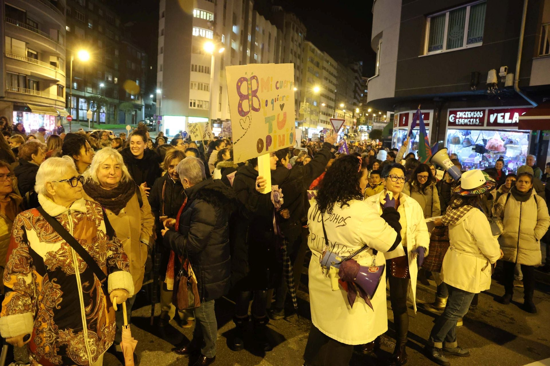 La manifestación contra la violencia machista en Avilés en imágenes