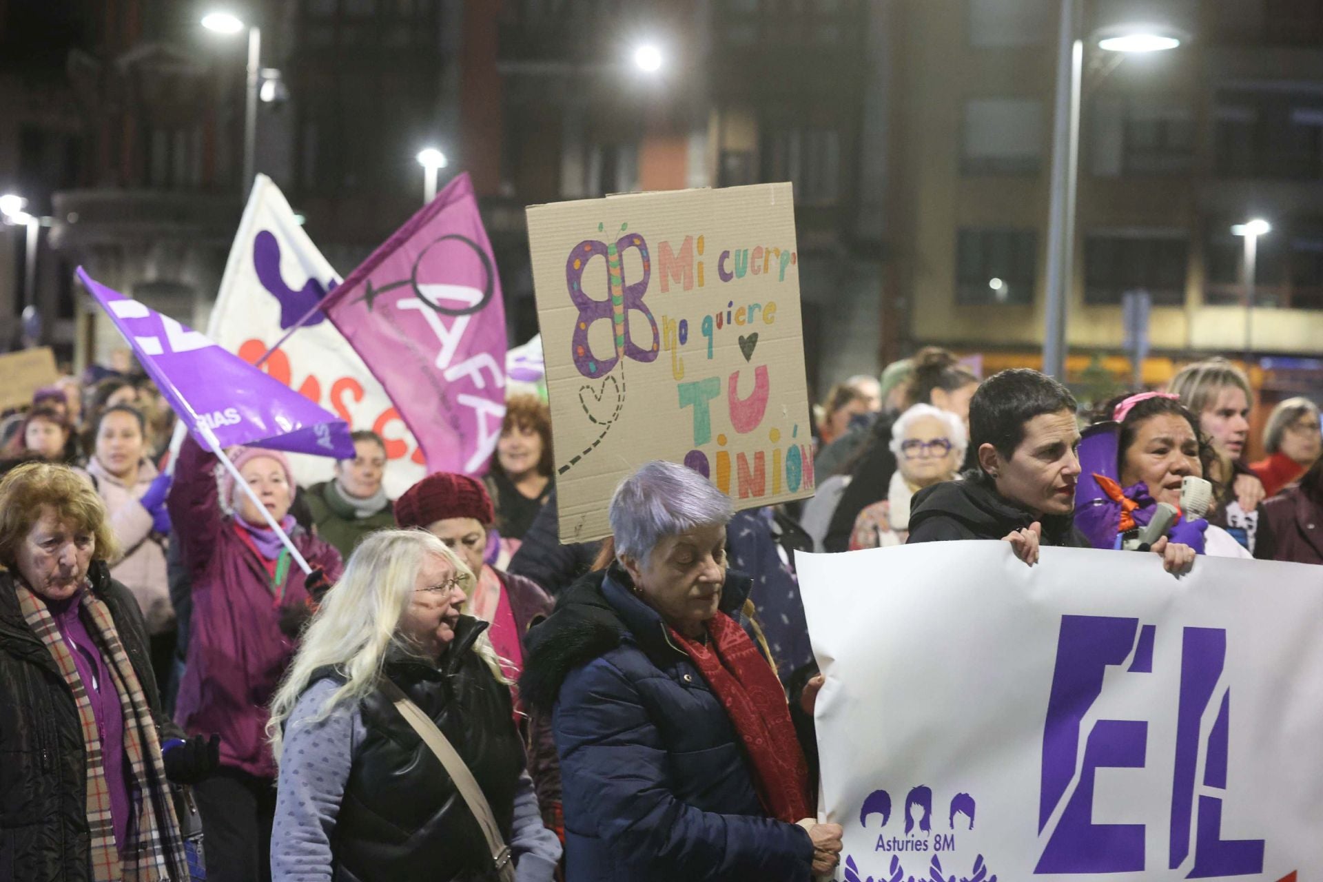 La manifestación contra la violencia machista en Avilés en imágenes
