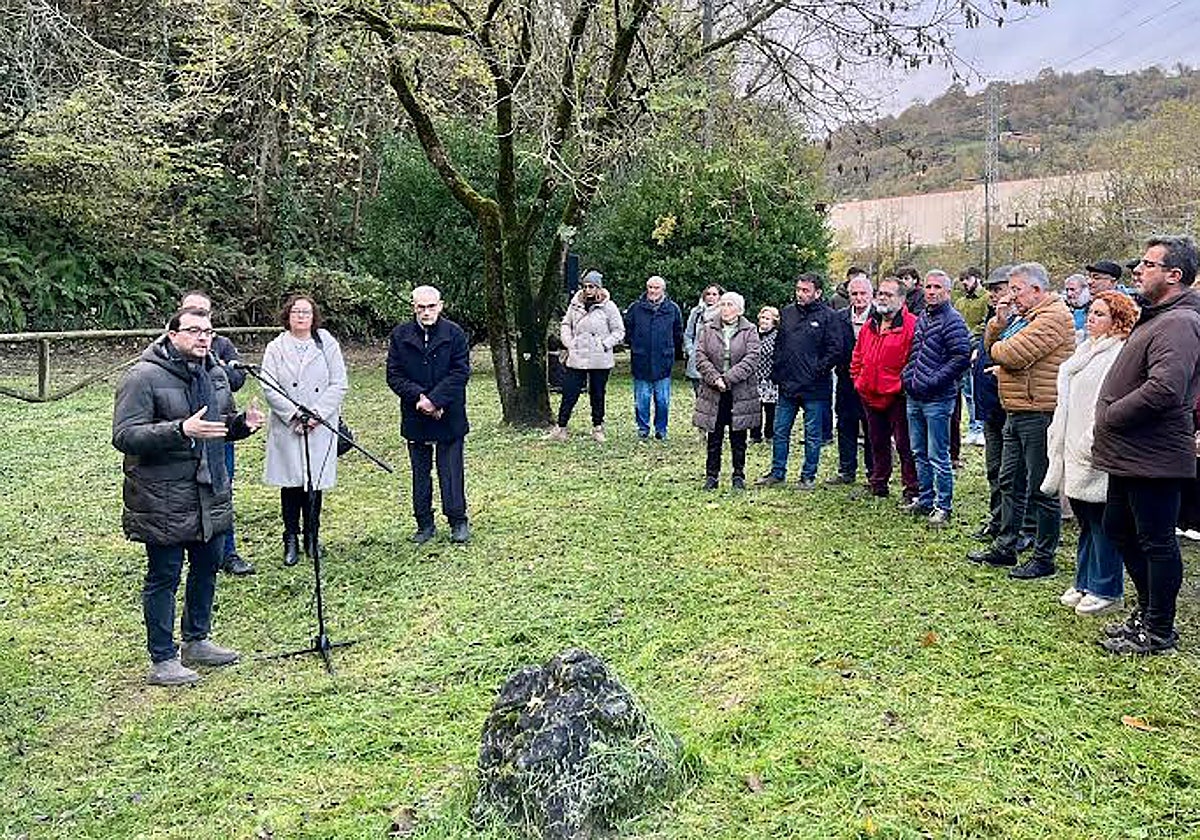 Adrián Barbón interviniendo en la Cuesta Vindoria