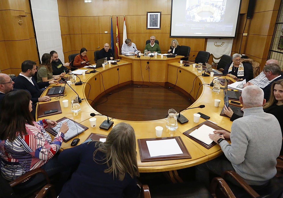 Pleno del Ayuntamiento de Carreño este jueves.