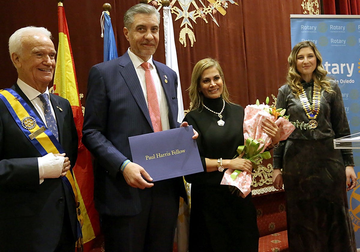 Ramiro Fernández, Martín Peláez, Erika Samperio y Elisa Costales, en el hotel de la Reconquista.