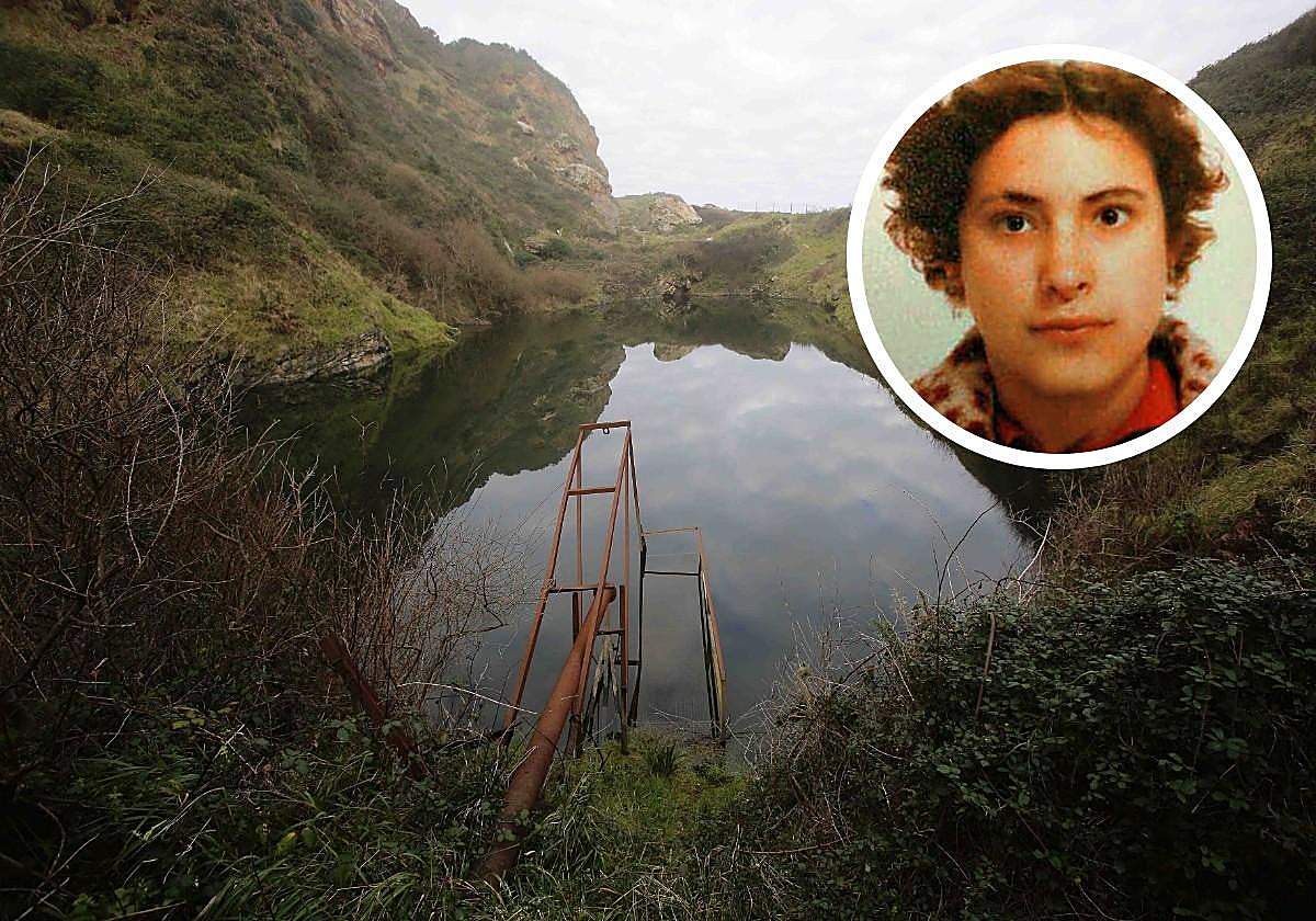 Balsa de Berbes (Ribadesella) que será drenada por la UME y el GOIT de la Policía Nacional para conseguir extraer los dos coches en los que podrían estar los cadáveres de madre de hija.