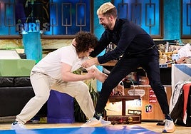 Merche y David Broncano, durante su pelea.