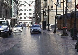 Taxis en la calle Mendizábal.