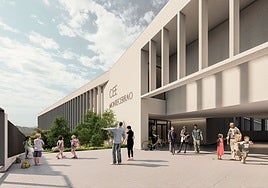 Infografía del nuevo Colegio de Educación Especial de Montecerrao, donde ya han comenzado las obras con el movimiento de tierras.