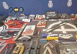 Imágenes distribuidas por la Policía Nacional tras la desarticulación del grupo terrorista supremacista blanco.