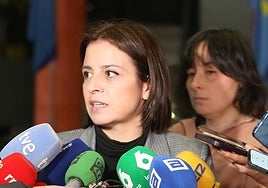 Adriana Lastra, este jueves en Oviedo.