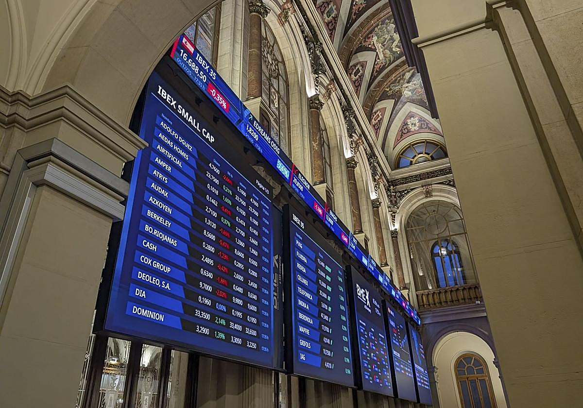 La Bolsa de Madrid, tras el cierre del viernes.