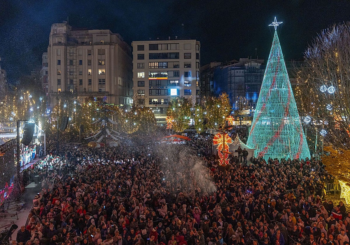El encendido de las luces en Santander.