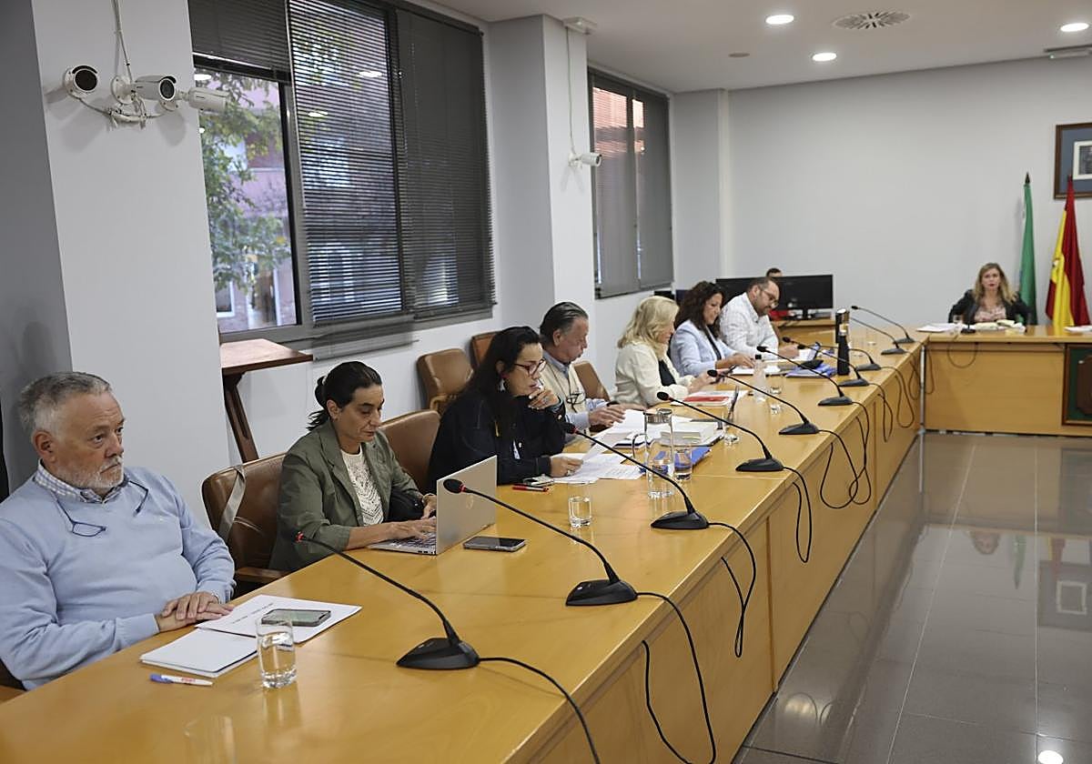 La bancada popular en el salón de plenos de Castrillón.