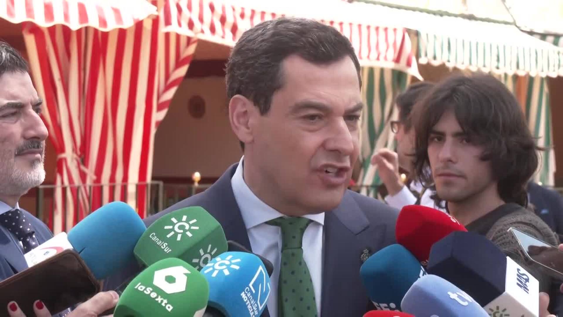 Moreno, "enfadado y cansado" del maltrato del Gobierno a Andalucía con la red ferroviaria