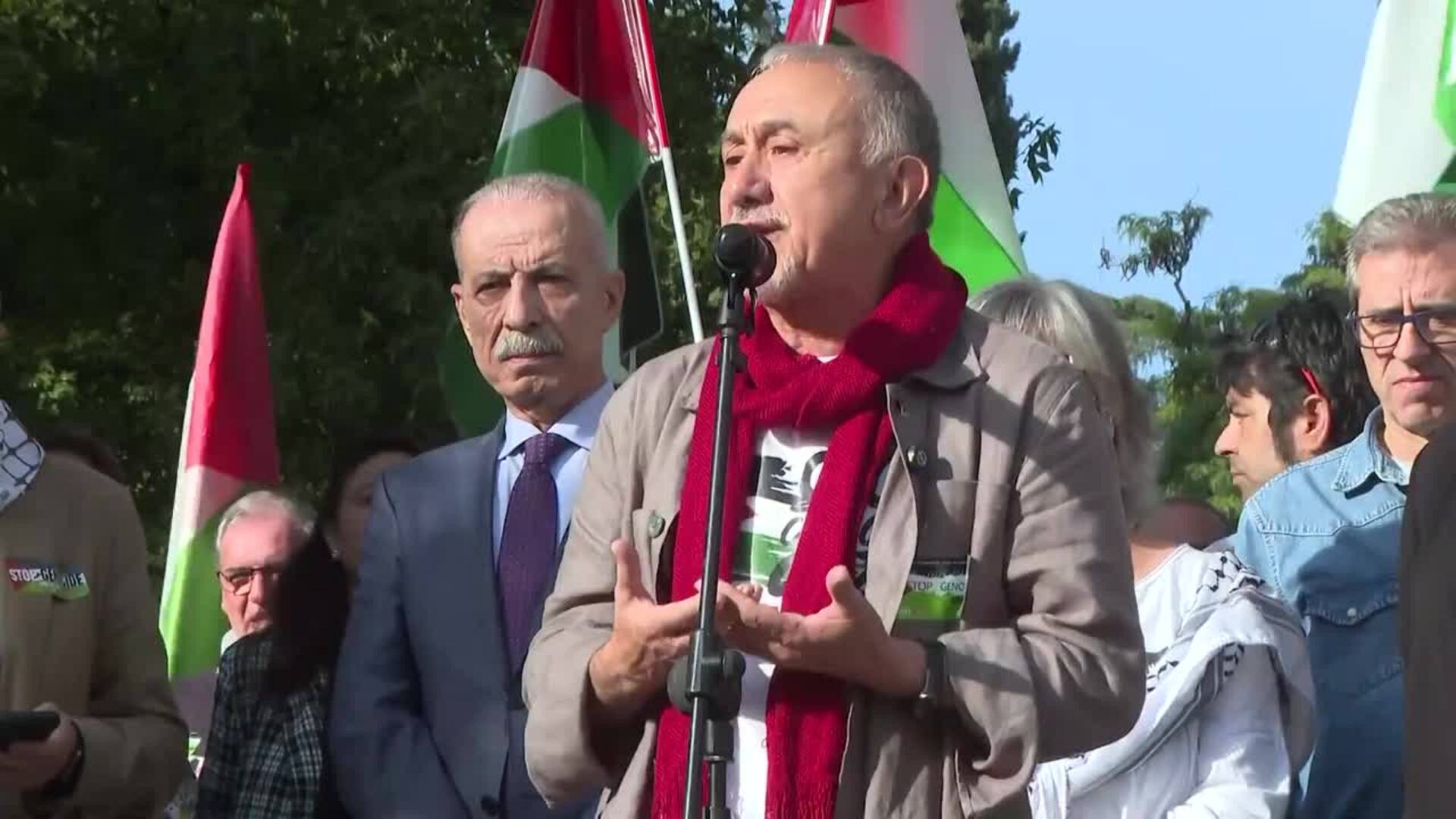 Álvarez (UGT) reivindica el derecho a "manifestarse libremente": "La libertad no son las cañas"